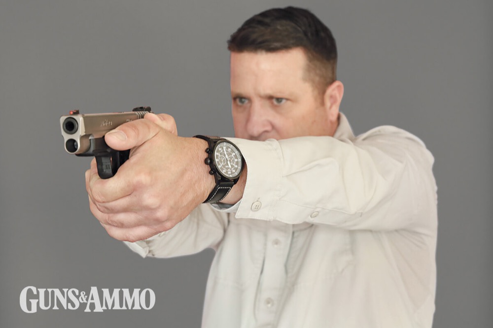 Two-handed grip and recoil control