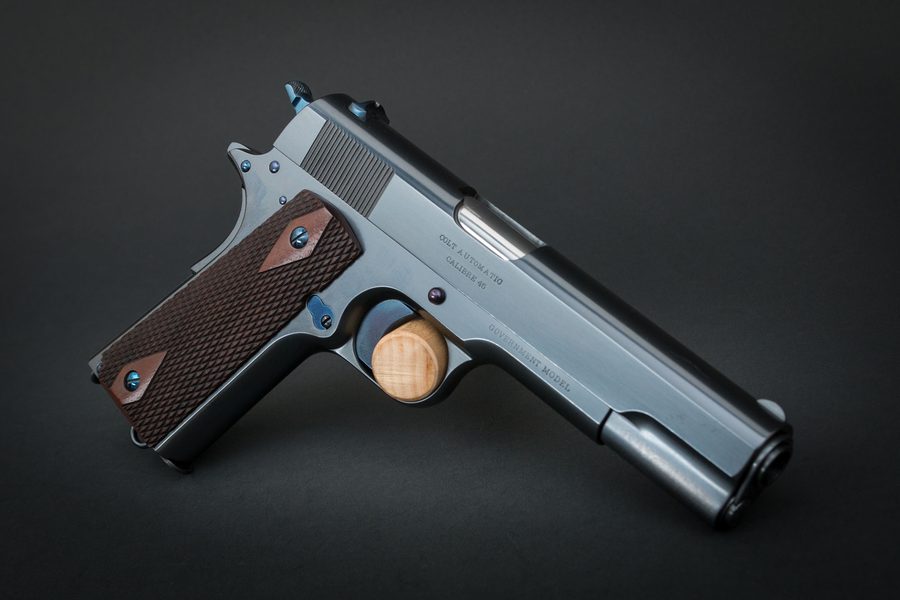 A classic Colt Government Model 1911, the pistol the El Presidente was written for