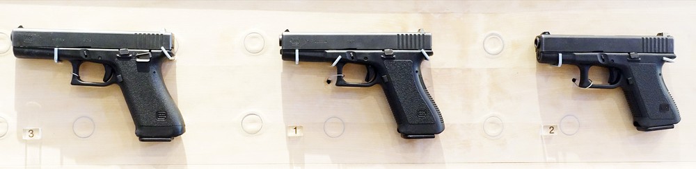 All 37 Glock models side by side: full-size, compact and subcompact 9mm pistols