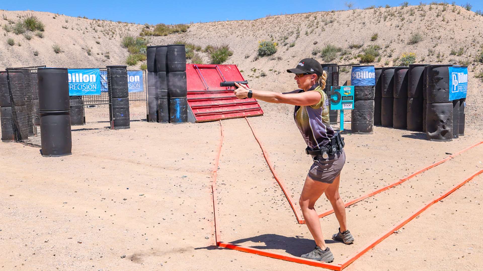 IPSC competition stage with classified shooters