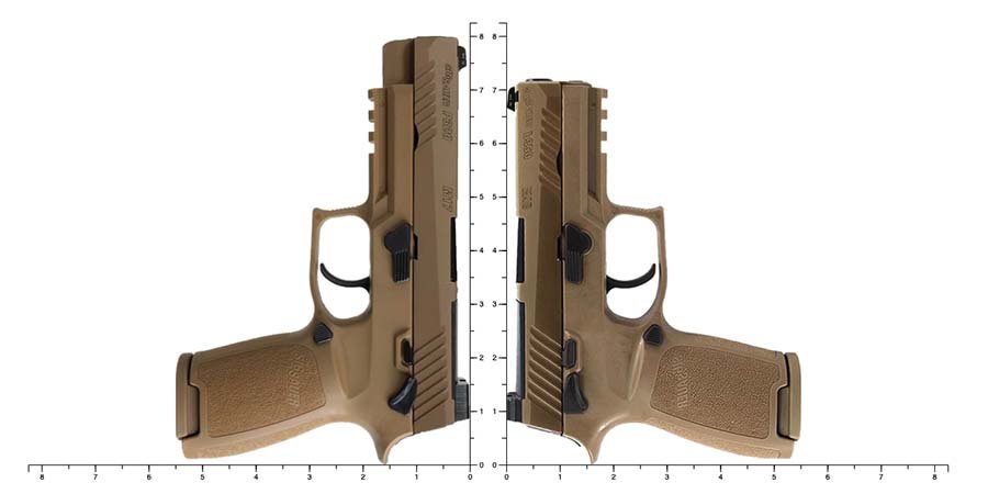 SIG M17 與 M18 尺寸對比